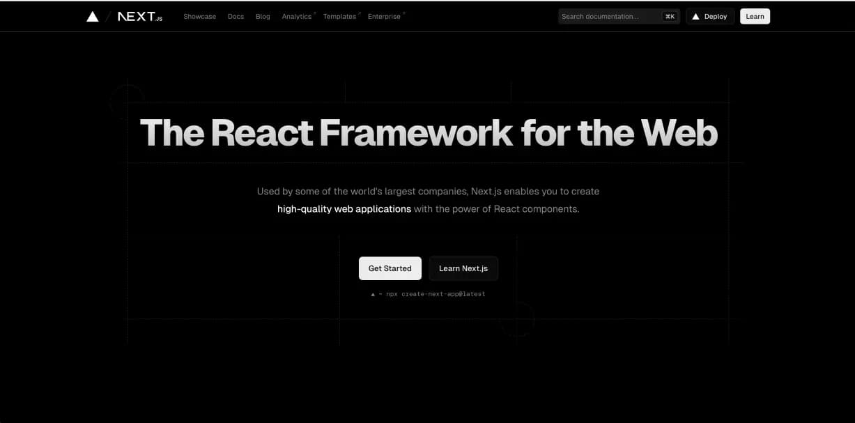 Next landing page screenshot