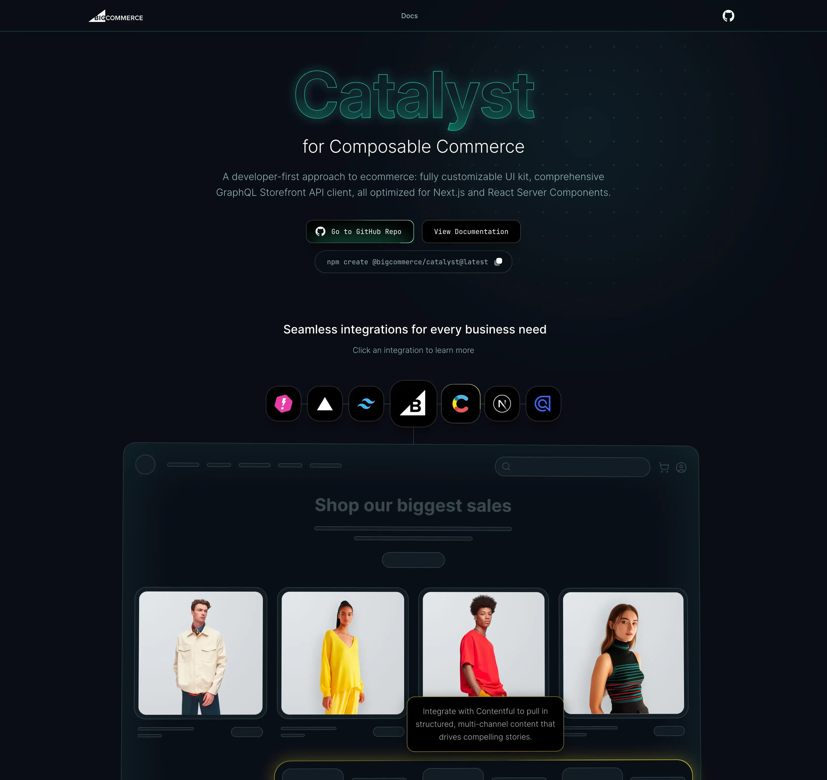 Developer Center homepage screenshot