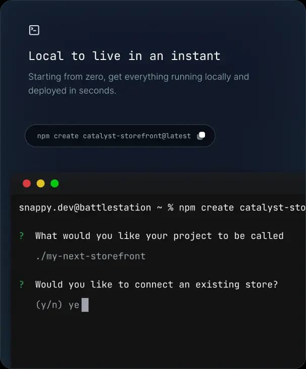 Catalyst.dev landing page panel 1